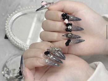 ヒンネイル(Hin Nail)の写真/【なんば/日本橋】種類豊富なパーツが付け放題！キラキラワンホン韓国ネイルが好きな方におススメ☆