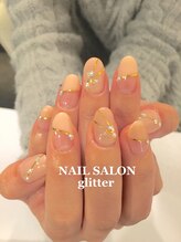 ネイルサロン グリッター(NAIL SALON glitter)/大人ななめフレンチネイル