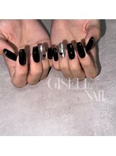 ジゼルネイル(Gisele Nail)/ブラックシルバーハート