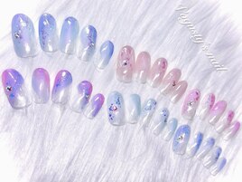 淡色カラーオーロラフィルムNail