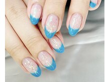 アリイネイルズ(ALII Nails)/ネオンブルーフレンチオーロラ