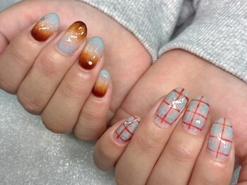 グラデーション×チェック