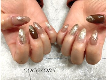 ココロバ ネイルアンドビューティーサロン(COCOLOBA)/ベージュ×キラキラ☆