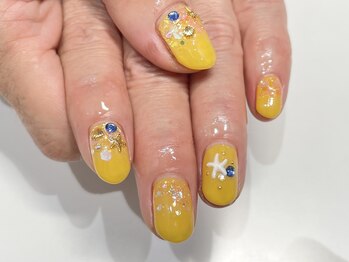 クォーターリゾートネイル(QUARTER RESORT nail)/イエローマリンネイル☆