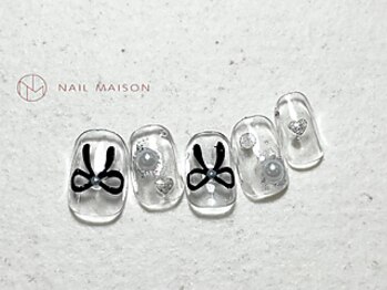 ネイルメゾン 梅田(NAIL MAISON)/クリアリボンパールガーリー