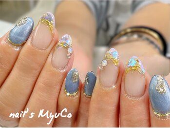 シェルフレンチと涼しげなブルー