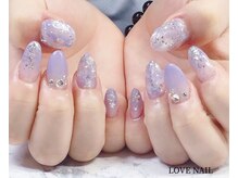 ラブネイル(LOVE NAIL)/パープルタイダイネイル