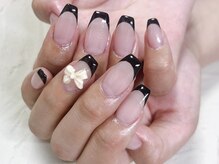 ケーズネイル製作所/ブラックフレンチネイル