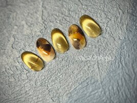 カーキべっ甲ネイル