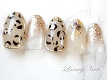 ラグジュアリーネイルズ タカダノババ(Luxury Nails Takadanobaba)/うるうる*ヒョウ柄ミラー