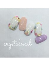 クリスタルネイル ゆめタウン博多店(CRYSTAL NAIL)/パステルホロ花ネイル