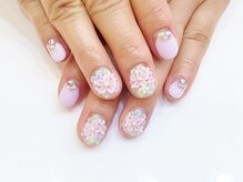 ネイルコレクション ピンク(Nail Collection Pink)/ジェル付放/3D花♪紫陽花・薔薇