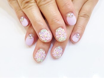 ネイルコレクション ピンク(Nail Collection Pink)/ジェル付放/3D花♪紫陽花・薔薇