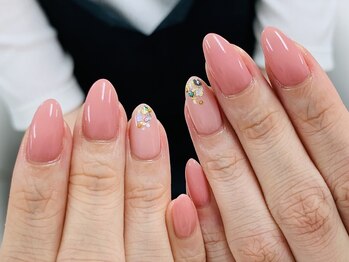 ダブルネイル(Double Nail)/【ほり】ピンク×シェル