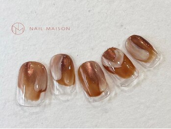 ネイルメゾン 梅田(NAIL MAISON)/ミラーブラウンもやもや