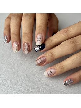 ランド ネイル 博多(LAND)/落書き×ミラーネイル♪