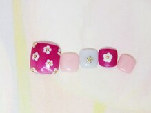 ネイルライフ(NailLife)/春ミニキュートフラワーフット