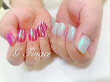 ジーフィンガー 大井町店(G Finger)/アシメ☆ミラーオーロラネイル♪