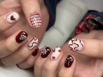 アース ネイルアンドアイラッシュ 甲府昭和店(HAIR & MAKE EARTH Nail&Eyelash)/フルデザイン　￥12500