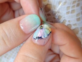 手書きジェルフラワーアート♪