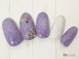 Xmasひいらぎネイル