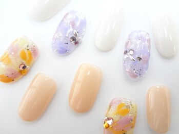 ネイルサロン クイール 小山店(NAIL SALON QUILL)/ワンカラー×ピーコック