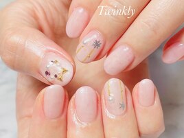 シンプルアートのseasonネイル