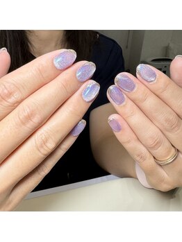 エツキネイル(悦木Nail)/マグネット ラメフレンチ