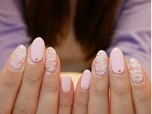 ネイルズ ララ(nails Lala)/横ツイードネイル。