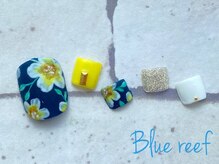 ネイルアンドまつげエクステ ブルーリーフ 四谷三丁目店(Blue Reef)/フット☆フラワーネイル
