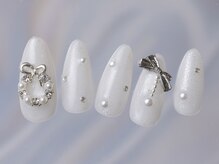 ジェミーネイル シンジュク(Jemiy nail shinjuku)/ホワイトリースリボン¥9480