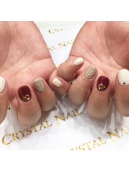 クリスタルネイル ボンベルタ橘店(CRYSTAL NAIL)/ワンカラー×ニット