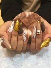 エスフィーネイルサロン ブリーユ(Esfy nailsalon Brille)/ブラウン系天然石風ネイル