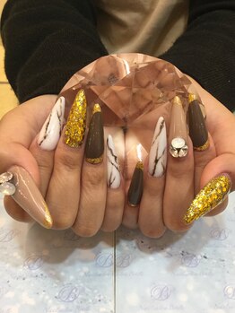 エスフィーネイルサロン ブリーユ(Esfy nailsalon Brille)/ブラウン系天然石風ネイル