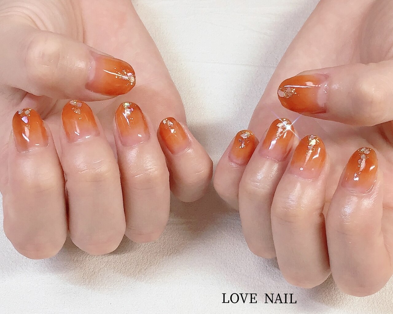 オレンジグラデーション：PG006826125｜ラブネイル(LOVE NAIL)のフォト