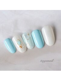 ブルーチューリップ春ネイル