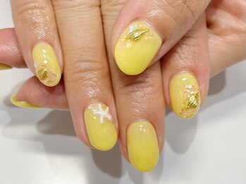 クォーターリゾートネイル(QUARTER RESORT nail)/イエローマリンネイル☆