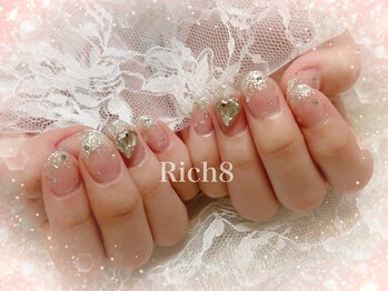 ネイルアンドまつげエクステ リッチエイト 原宿店(Rich8)/キラキラチークネイル