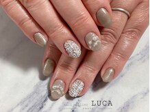 ネイルアトリエルカ(nail atelier LUCA)/W-524 パール×ツイードネイル