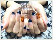 リコ ネイル(RIKO NAIL)/ネイビー×べっ甲