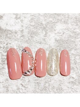 ミルネイル(Mil Nail)/ストーン曲線ネイル¥7800.