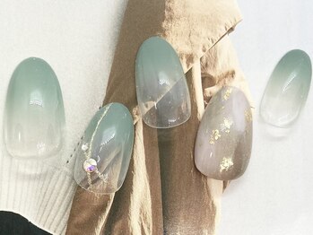 シエルネイルスタジオ 新宮店(Ciel nail studio)/【6590円】上品グリーンカラー☆
