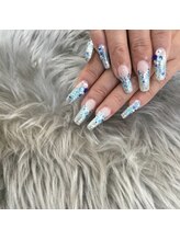 クレア(CLEA)/水色キラキラネイル