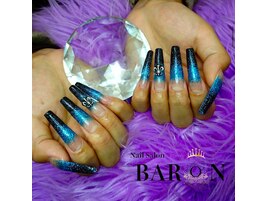 青×黒ラメグラ