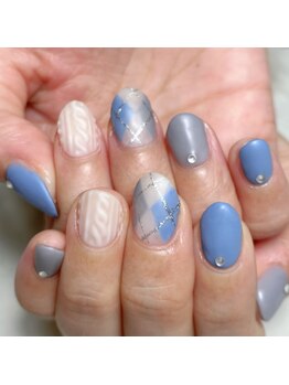 アーガイル柄ネイル