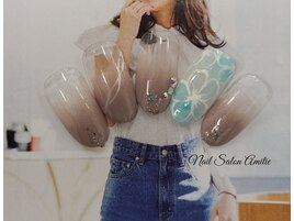 グラデーション×マーブルflower