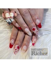 エスフィーネイルサロン リシェル(Esfy nailsalon Richer)/りんごとくまちゃんネイル