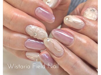 ウィスタリアフィールドネイル MONAD店(WISTARIA FIELD)/ぷっくり フラワー マーブル