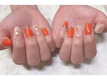 サロンドエス(Salon’d S.)/オレンジなチークネイル