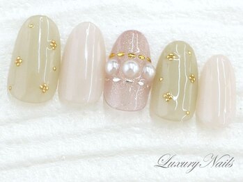ラグジュアリーネイルズ アカバネ(Luxury Nails Akabane)/ガーリー*パールアクセサリー